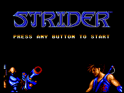 Strider title screen for Sega Master System